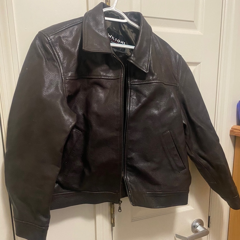 Chocolate brown leather jacket